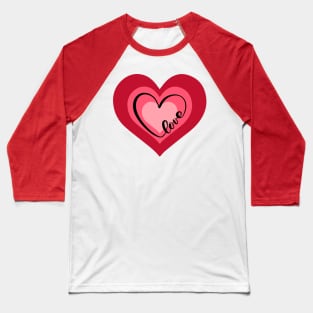 Love Valentine's Day Heart Baseball T-Shirt